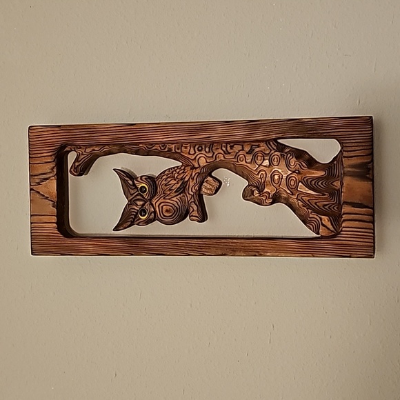 Accents Vintage Mid Century Hand Carved Wooden Owl Wall Decor Poshmark